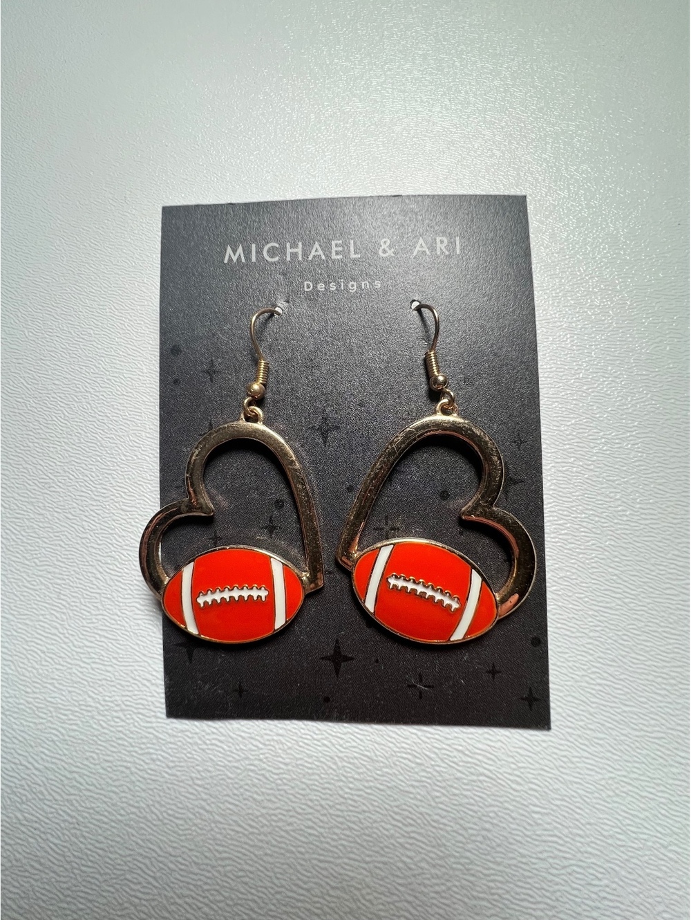 Michael & Ari football earrings